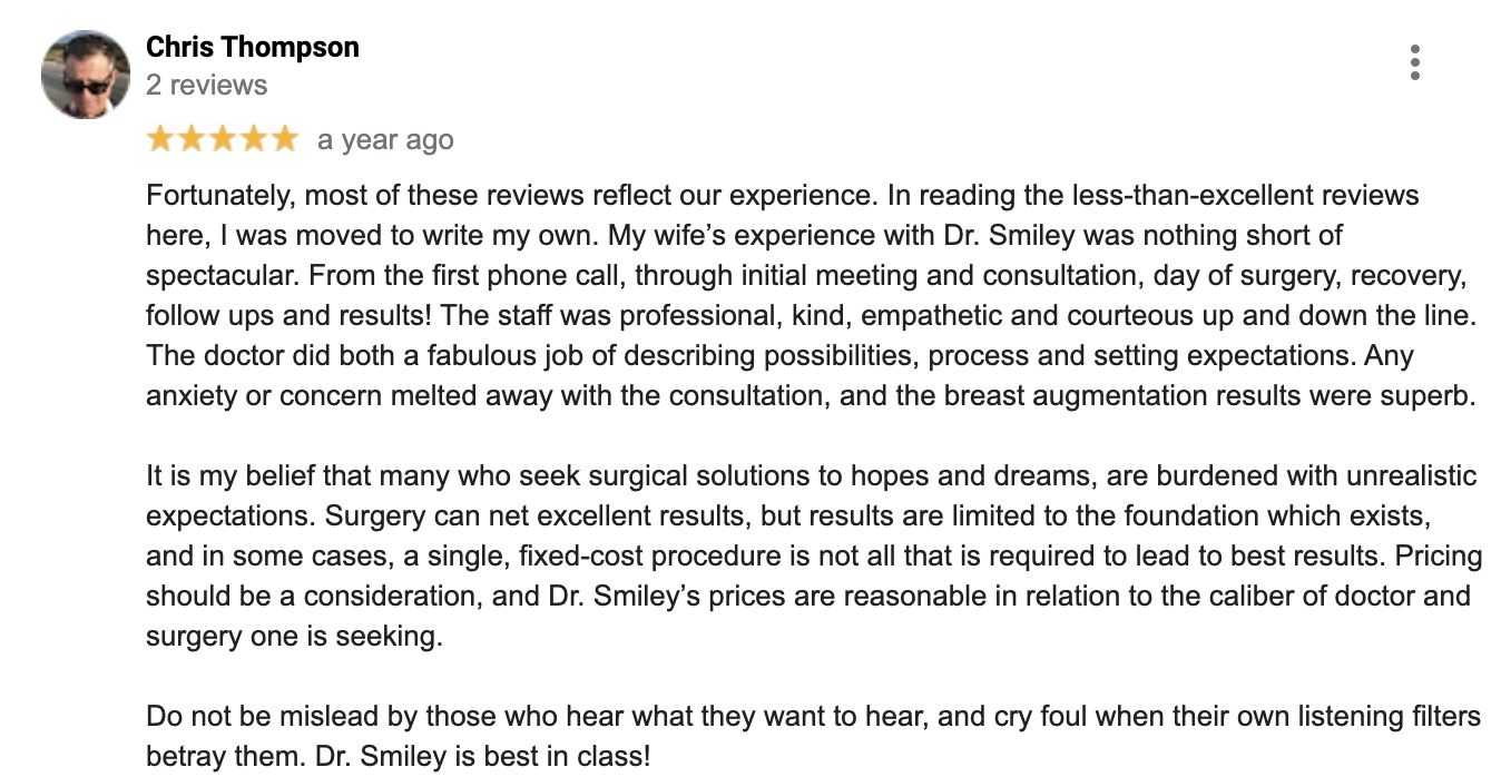 dr smiley - best palstic surgeon in beverly hills review